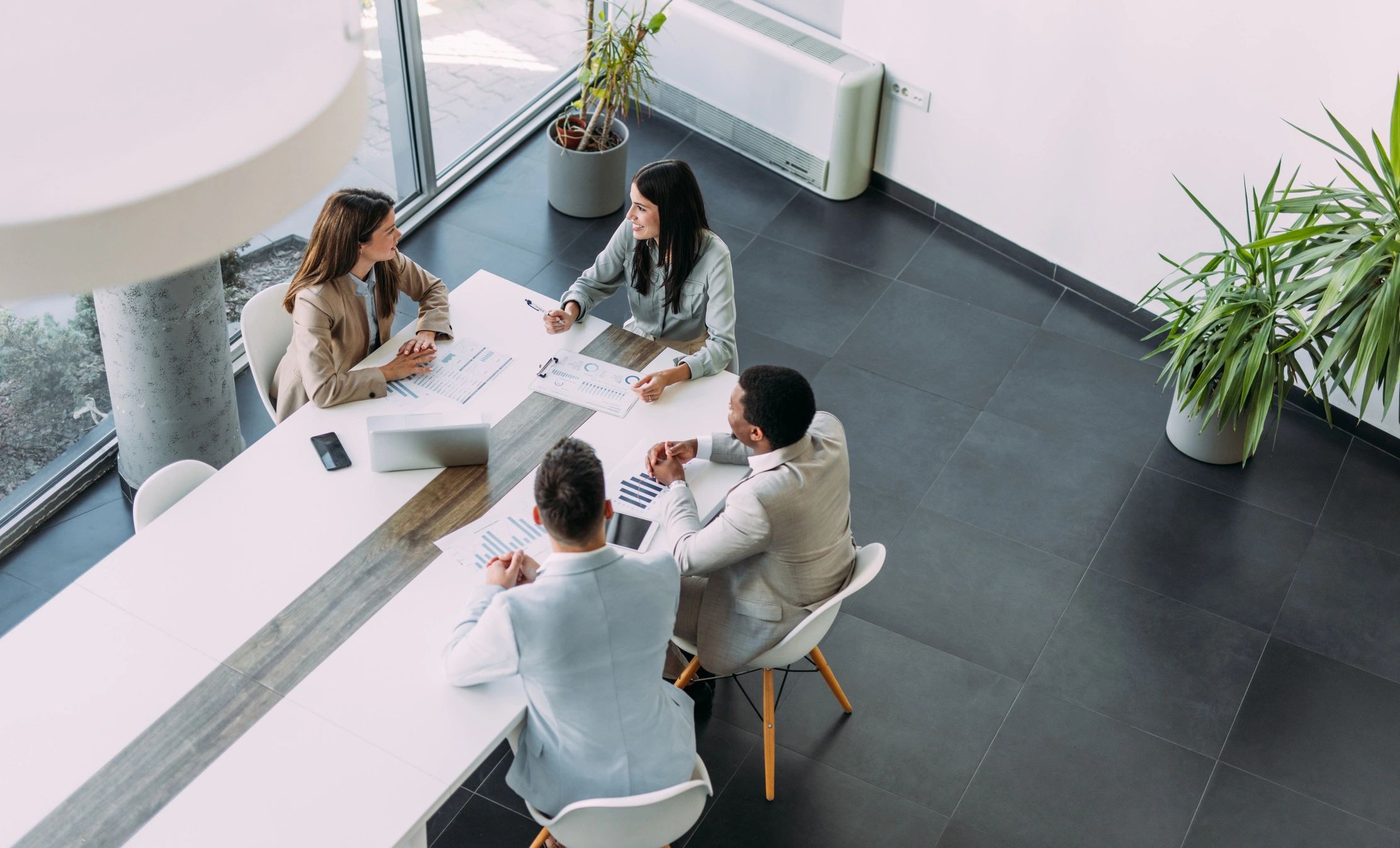 Business team collaborating during a strategy meeting